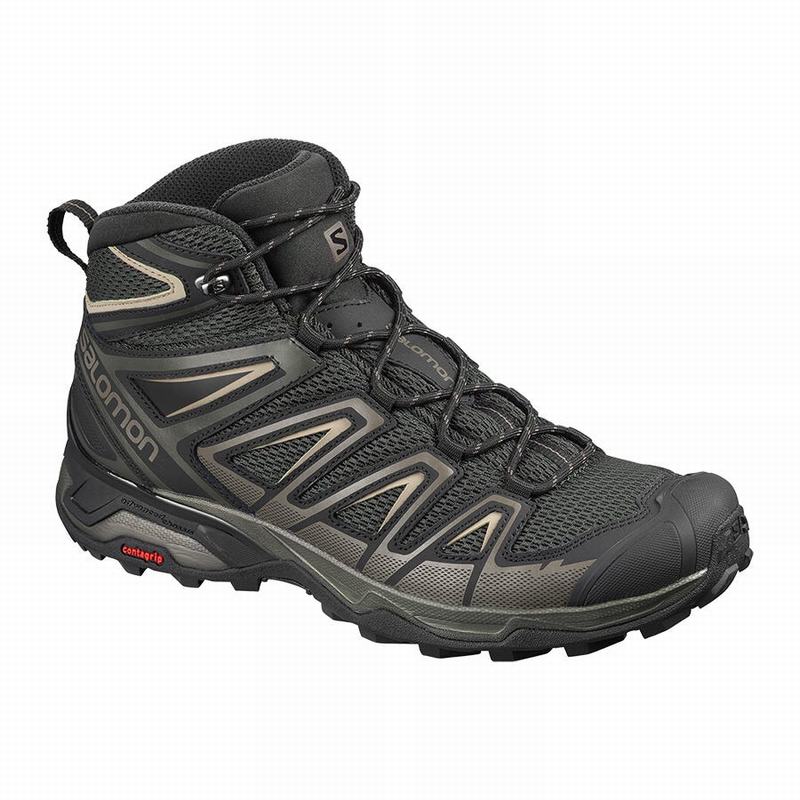 SALOMON X ULTRA MID 3 AERO Philippines - Men's Hiking Boots - Olive/Black | 587026-OHF